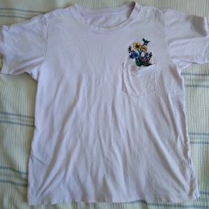 J. Crew Medium Pale Pink Flower Pocket shirt